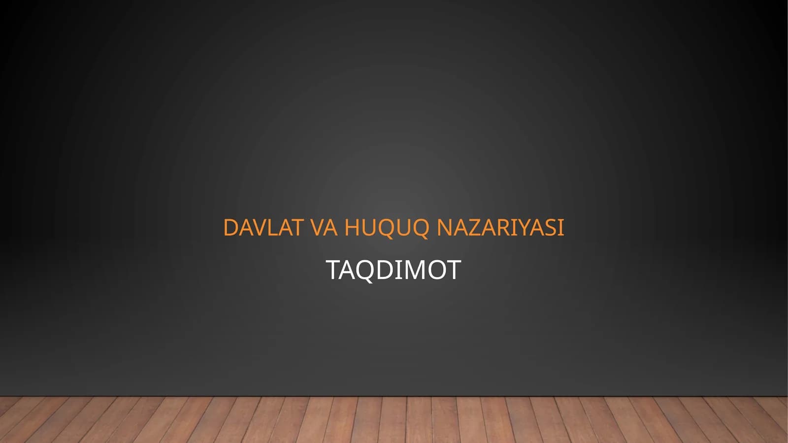 Davlat va huquq nazariyasi