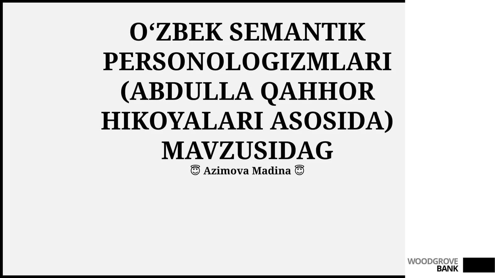 O‘ZBEK SEMANTIK PERSONOLOGIZMLARI