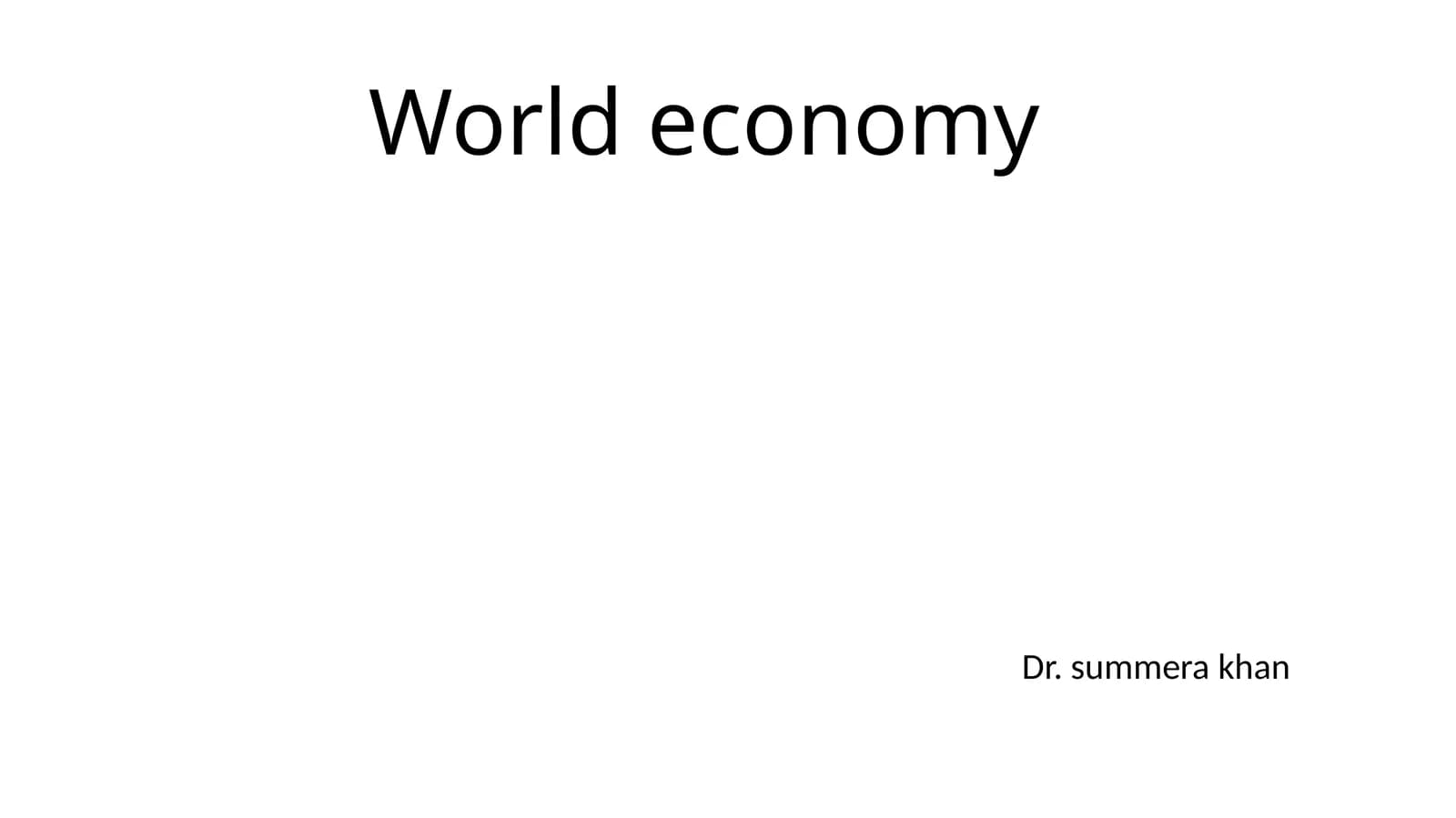 Essence of world economy