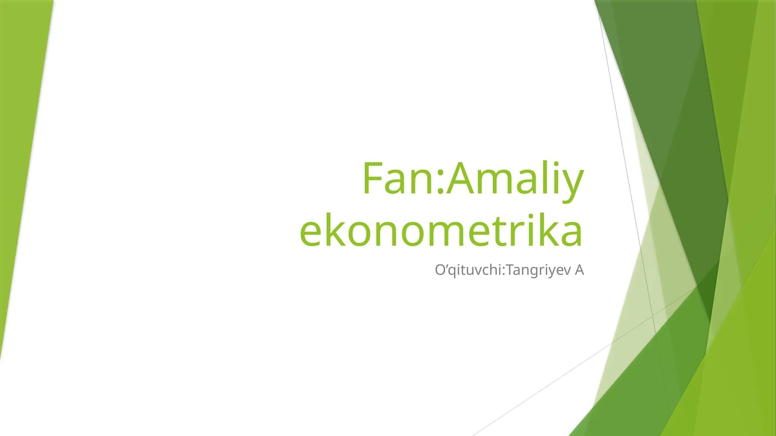 Amaliy ekonometrika