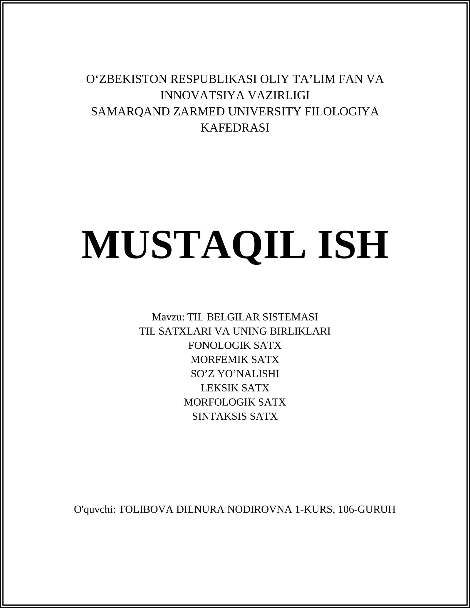 TIL BELGILAR SISTEMASI