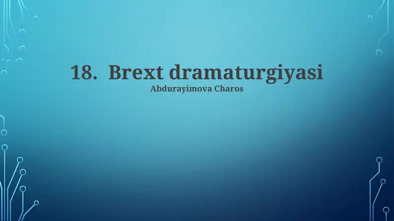 Brext dramaturgiyasi