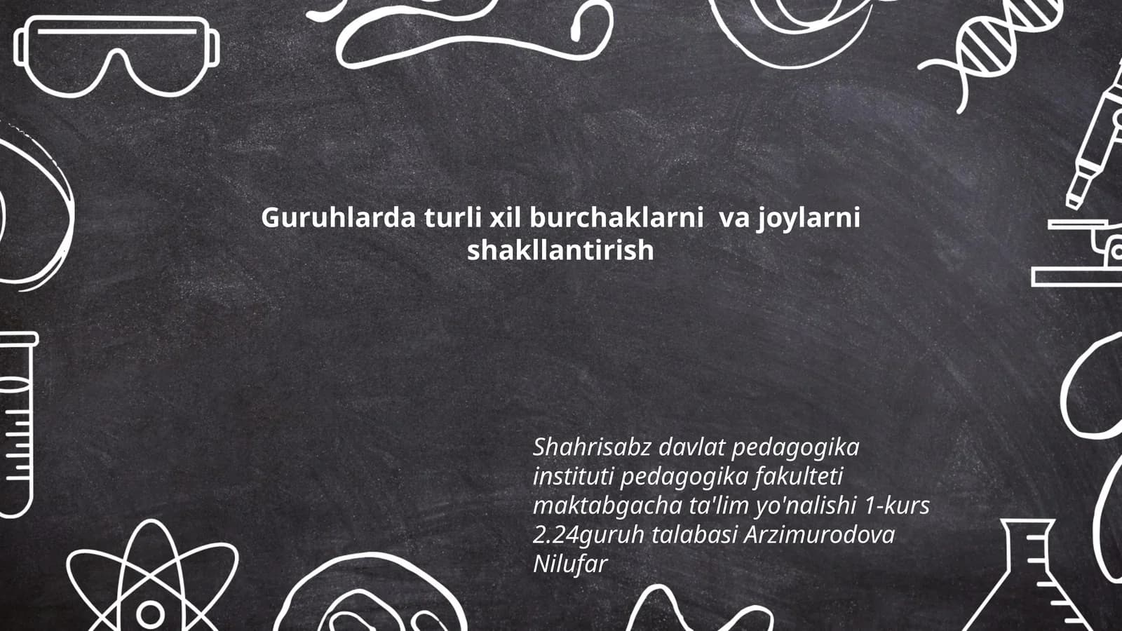 Turli xil burchaklarni va joylarni shakllantirish