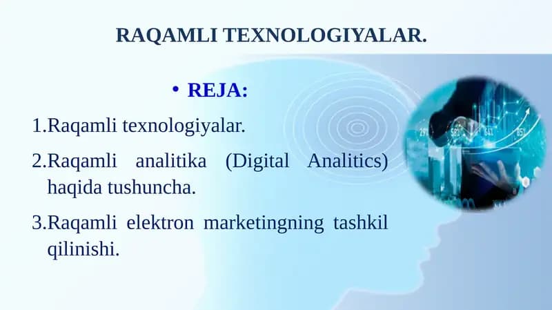 RAQAMLI TEXNOLOGIYALAR.