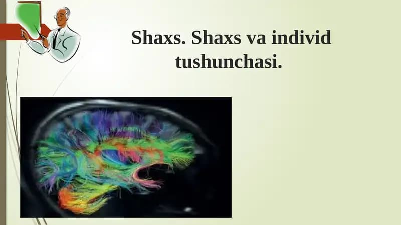 Shaxs.Shaxsva individ tushunchasi
