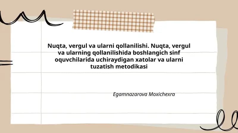 Nuqta, vergul va ularni qollanilishi