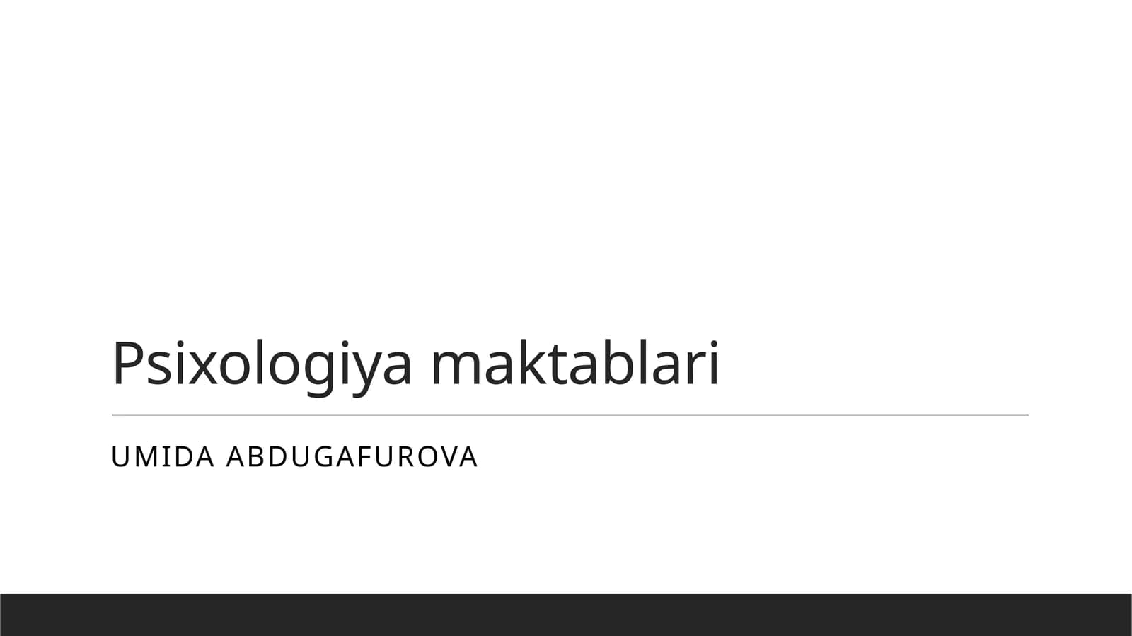 Psixologiya maktablari