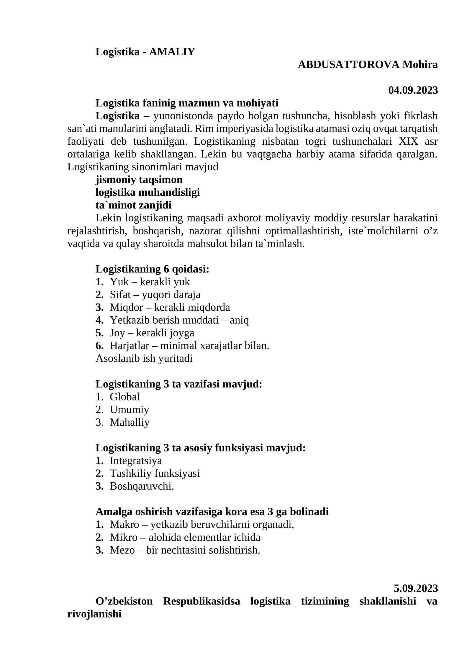 Logistika