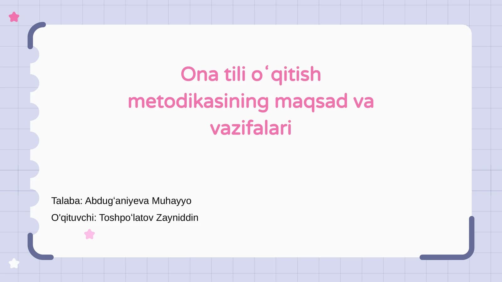 Ona tili oʻqitish metodikasi