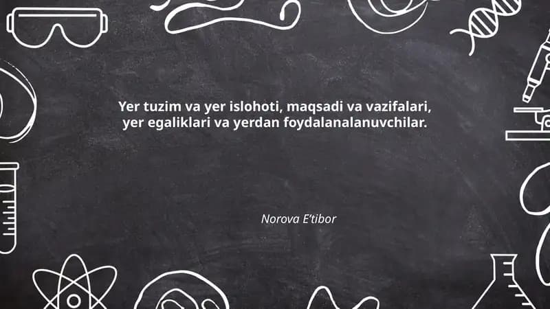 Yer tuzimi va yer islohoti