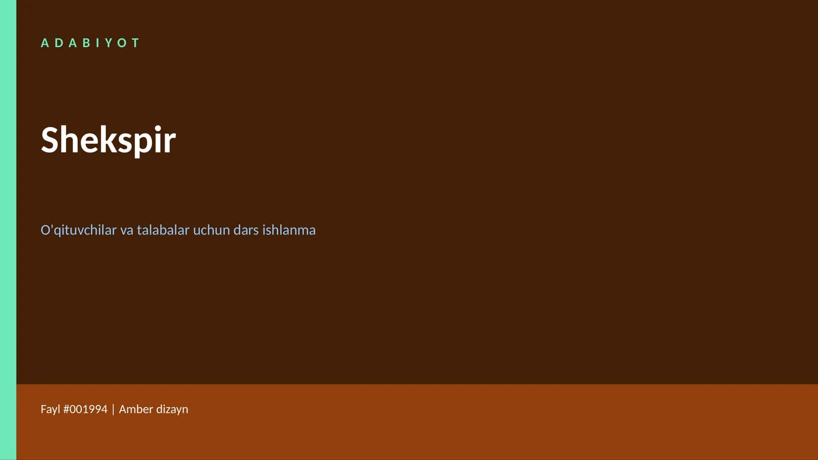 ADABIYOT Shekspir