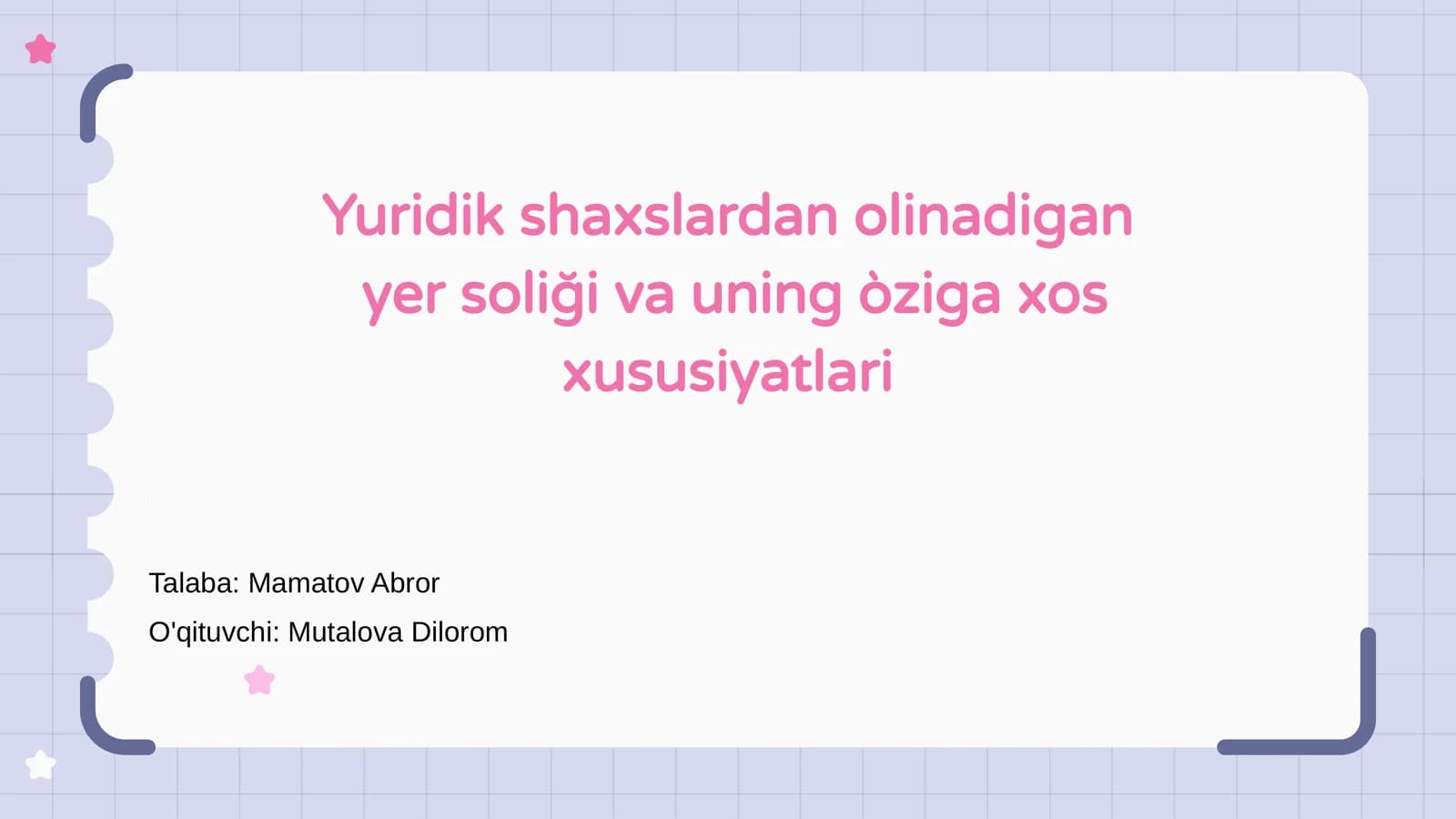 Yer soliği va uning òziga xos xususiyatlari