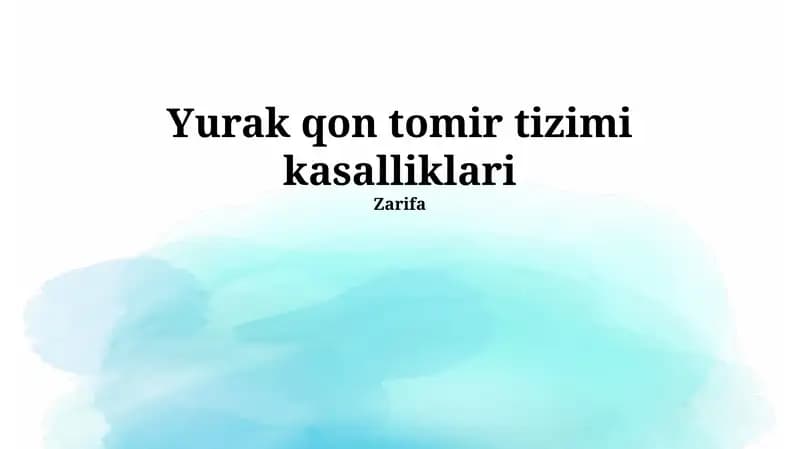 Yurak qon tomir tizimi kasalliklari
