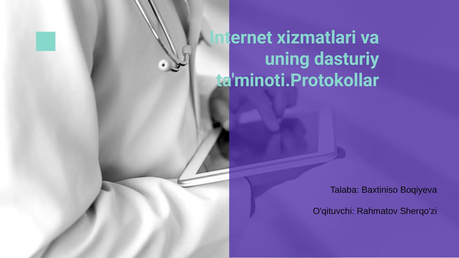 Internet xizmatlari va uning dasturiy ta'minoti