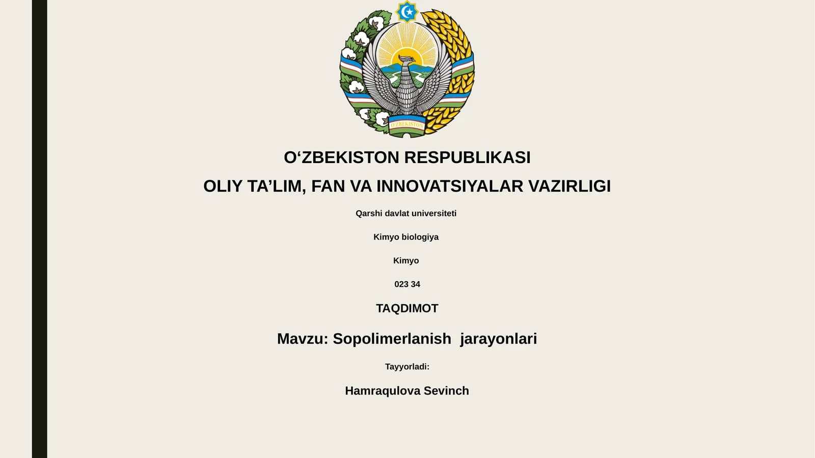 Sopolimerlanish jarayonlari