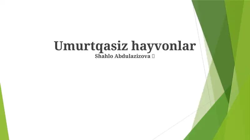Umurtqasiz hayvonlar