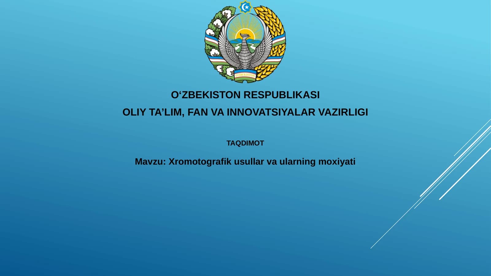 Xromotografikusullarvaularningmoxiyati