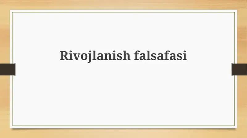 Rivojlanish falsafasi