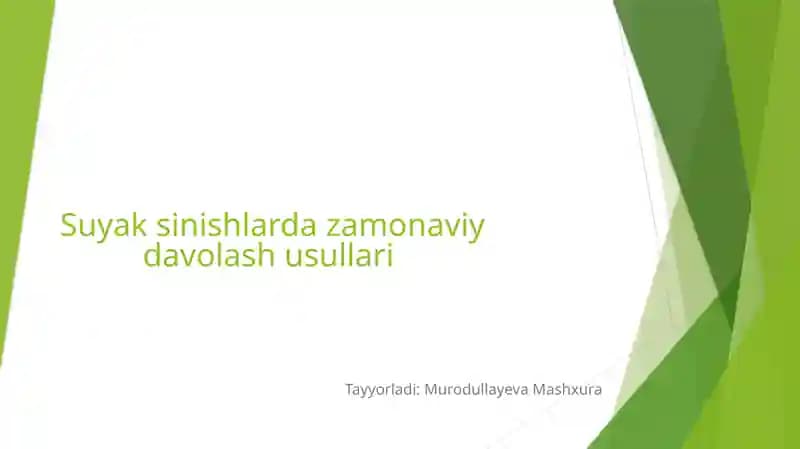 Suyak sinishlarida zamonaviy davolash usullari