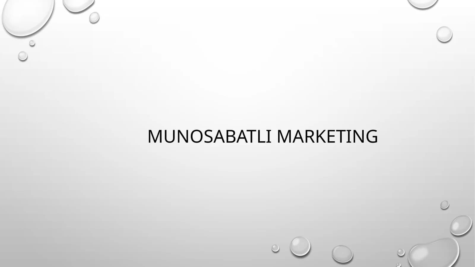 Munosabatli Marketing