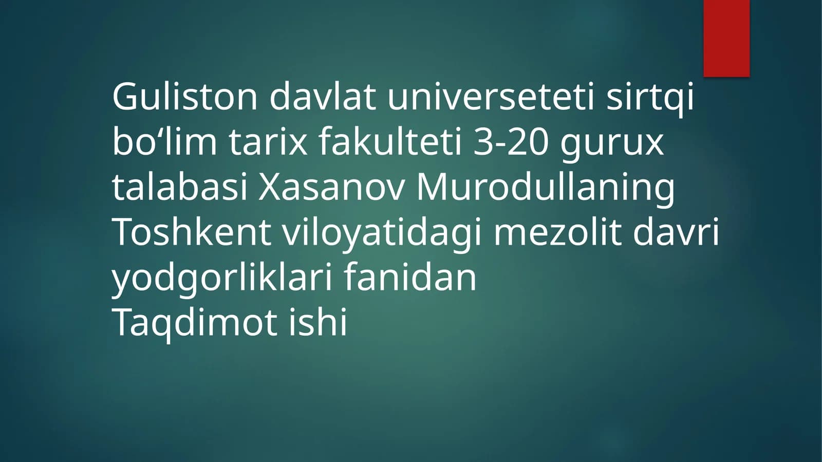 Toshkent viloyatidagi mezolit davri yodgorliklari