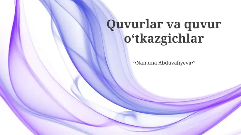Quvurlar va quvur oʻtkazgichlar