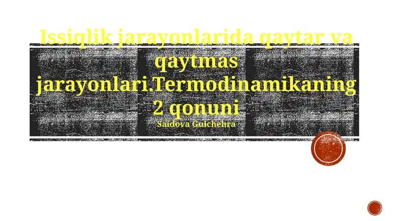 Qaytariluvchi jarayonlar va Entropiya
