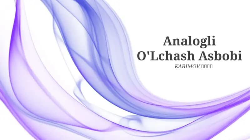 Analogli O'Lchash Asbobi