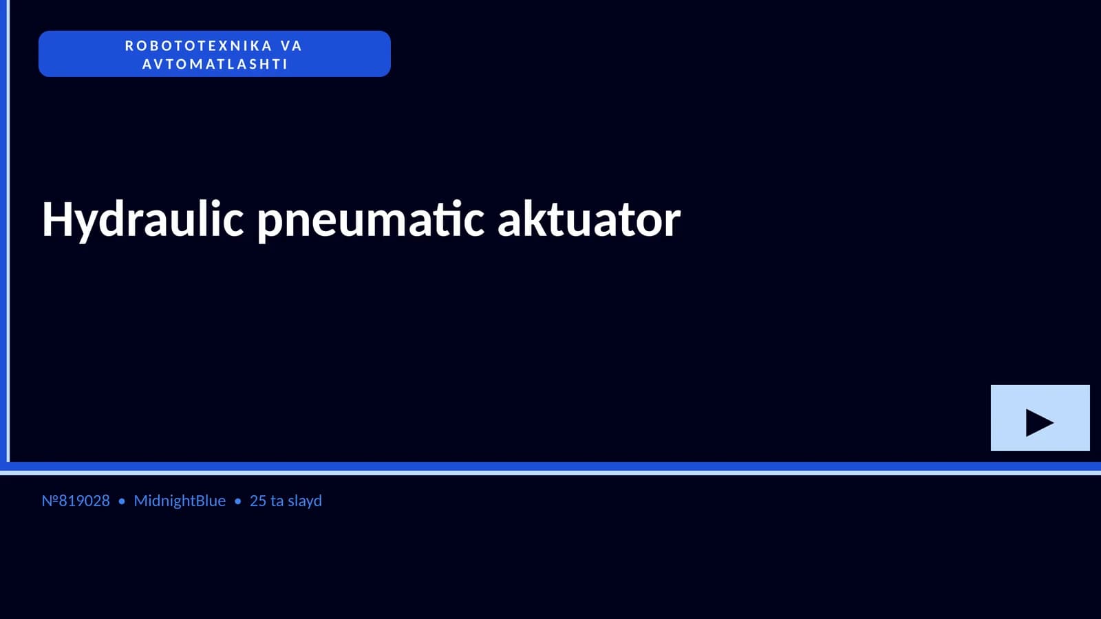 ROBOTOTEXNIKA VA AVTOMATLASHTI