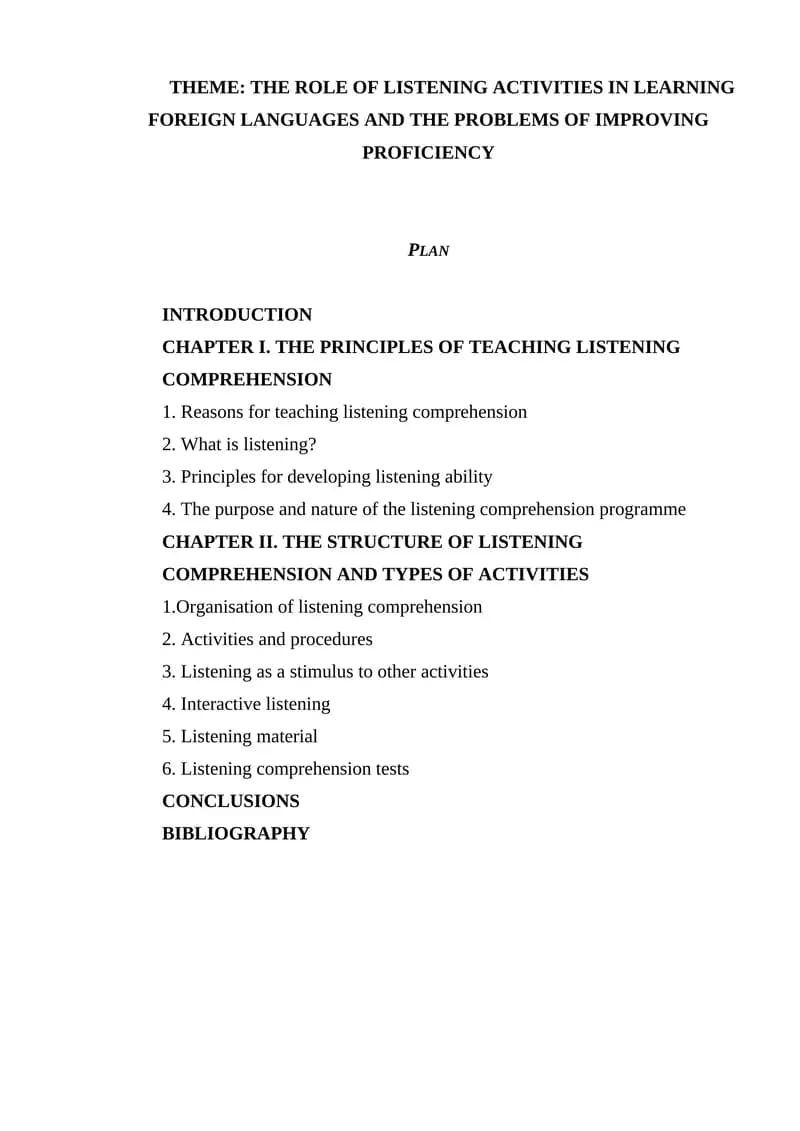 THE ROLE OF LISTENING ACTIVITIES IN LEARNING FOREIGN LANGUAGES AND THE PROBLEMS OF IMPROVING PROFICIENCY