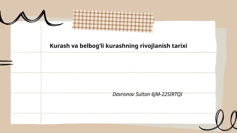 Kurash va belbog’li kurashning rivojlanish tarixi