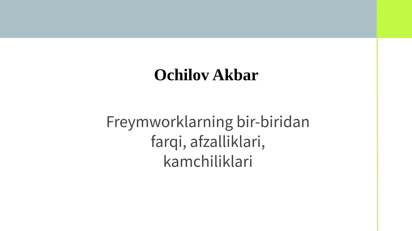 Frontend Frameworklar
