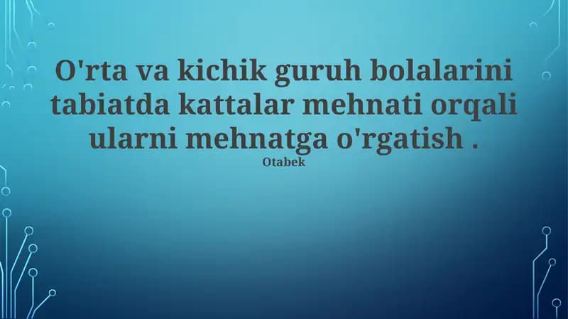 Tabiat Sinfxonasida: Kattalar Mehnatini Kuzatish