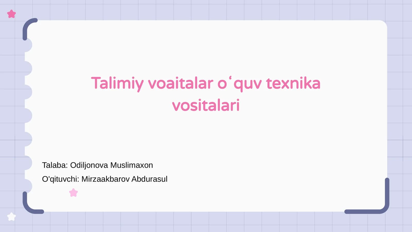 Talimiy voaitalar oʻquv texnika vositalari