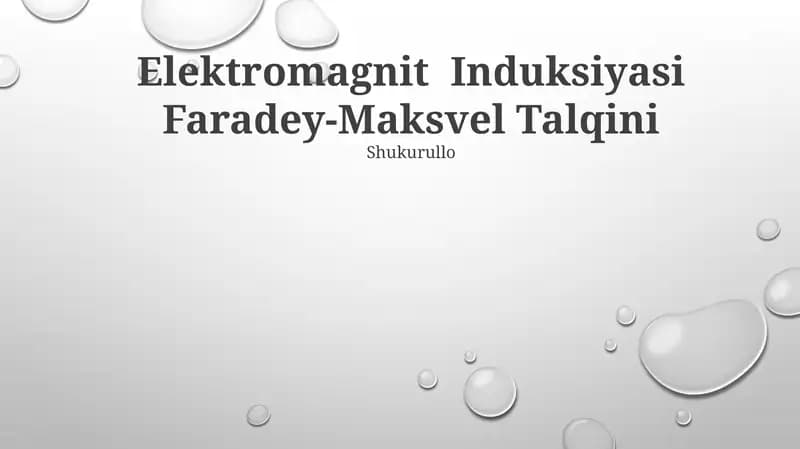 Elektromagnit Induksiyasi Faradey-Maksvel Talqini