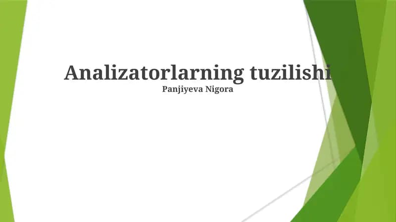 Analizatorlarning tuzilishi