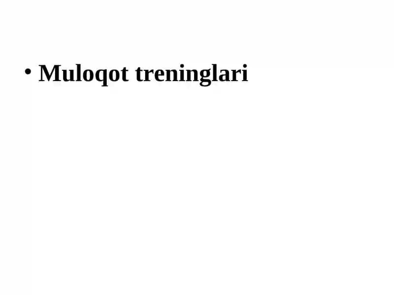 Muloqot treninglari