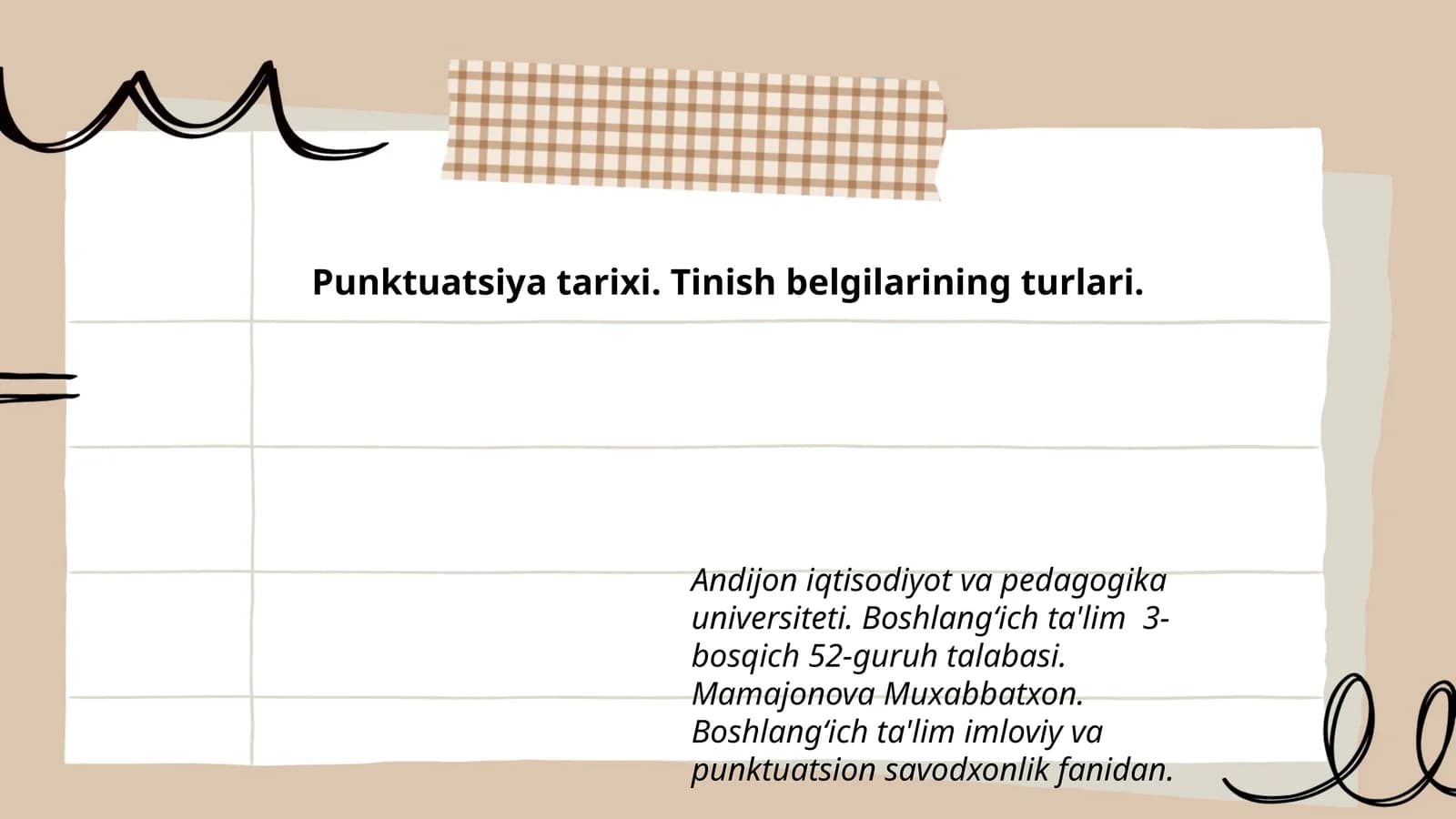 Punktuatsiya tarixi. Tinish belgilarining turlari