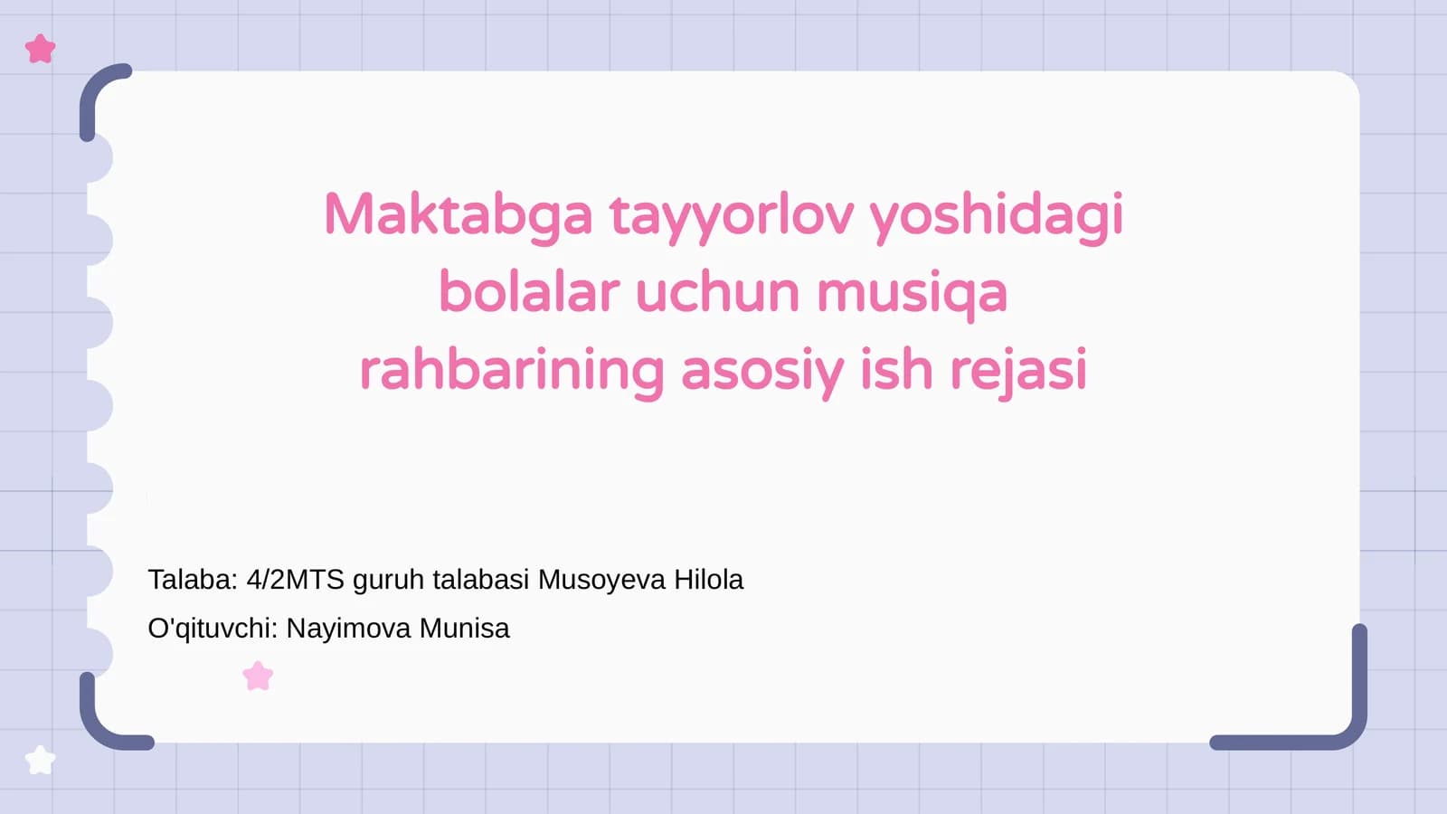 Bolalar uchun musiqa tayyorlov