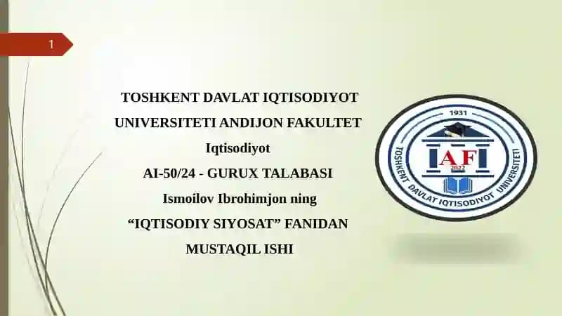 IQTISODIY SIYOSAT