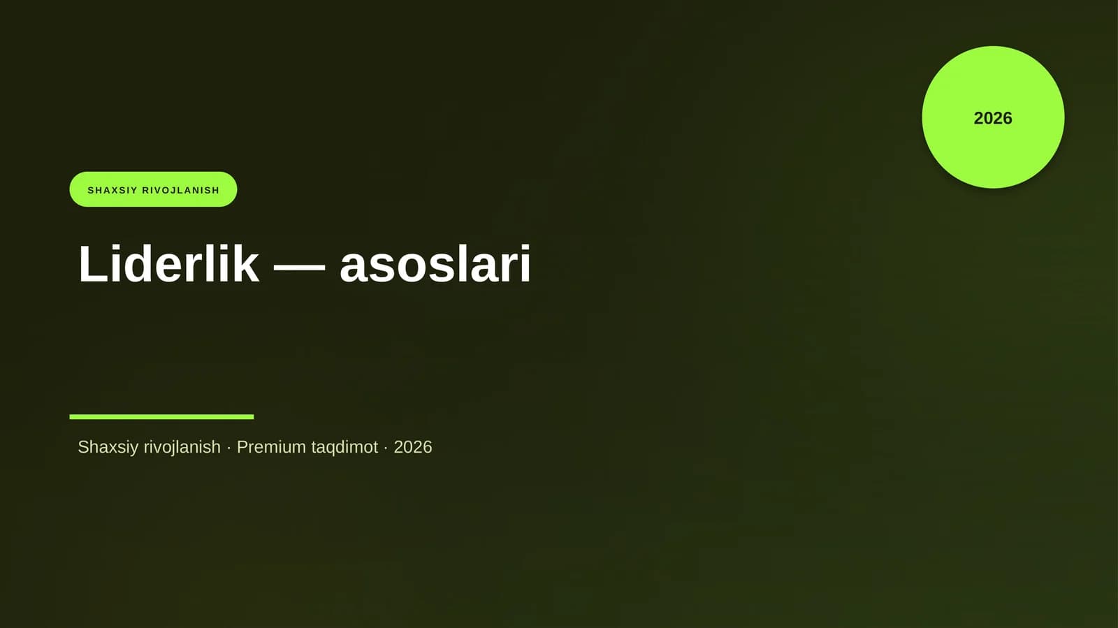 Liderlik — asoslari