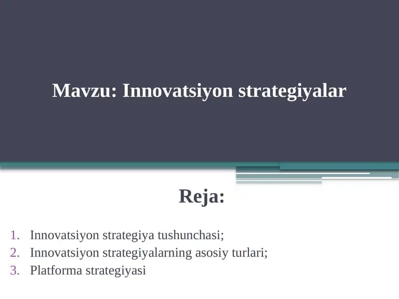 Innovatsion strategiyalar