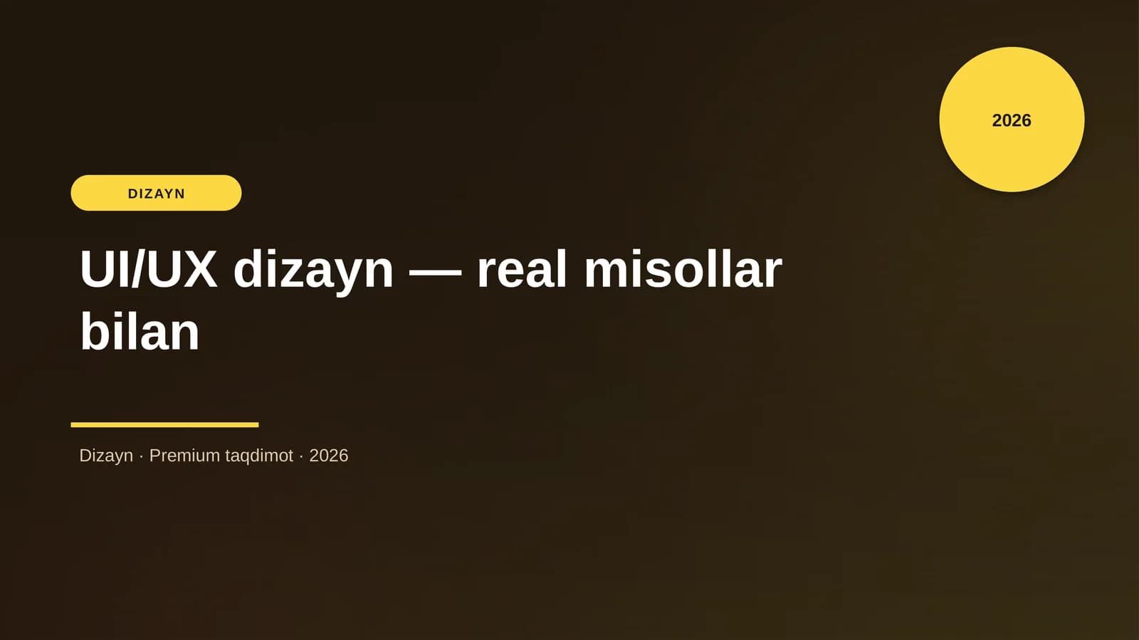 UI/UX dizayn — real misollar bilan