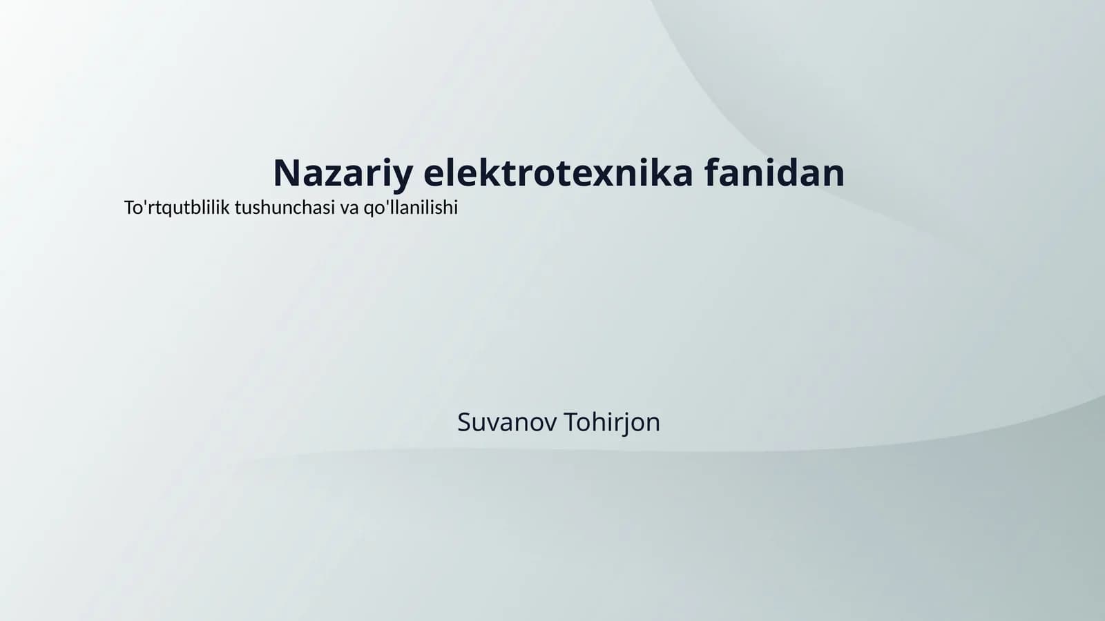 Nazariy elektrotexnika fanidan