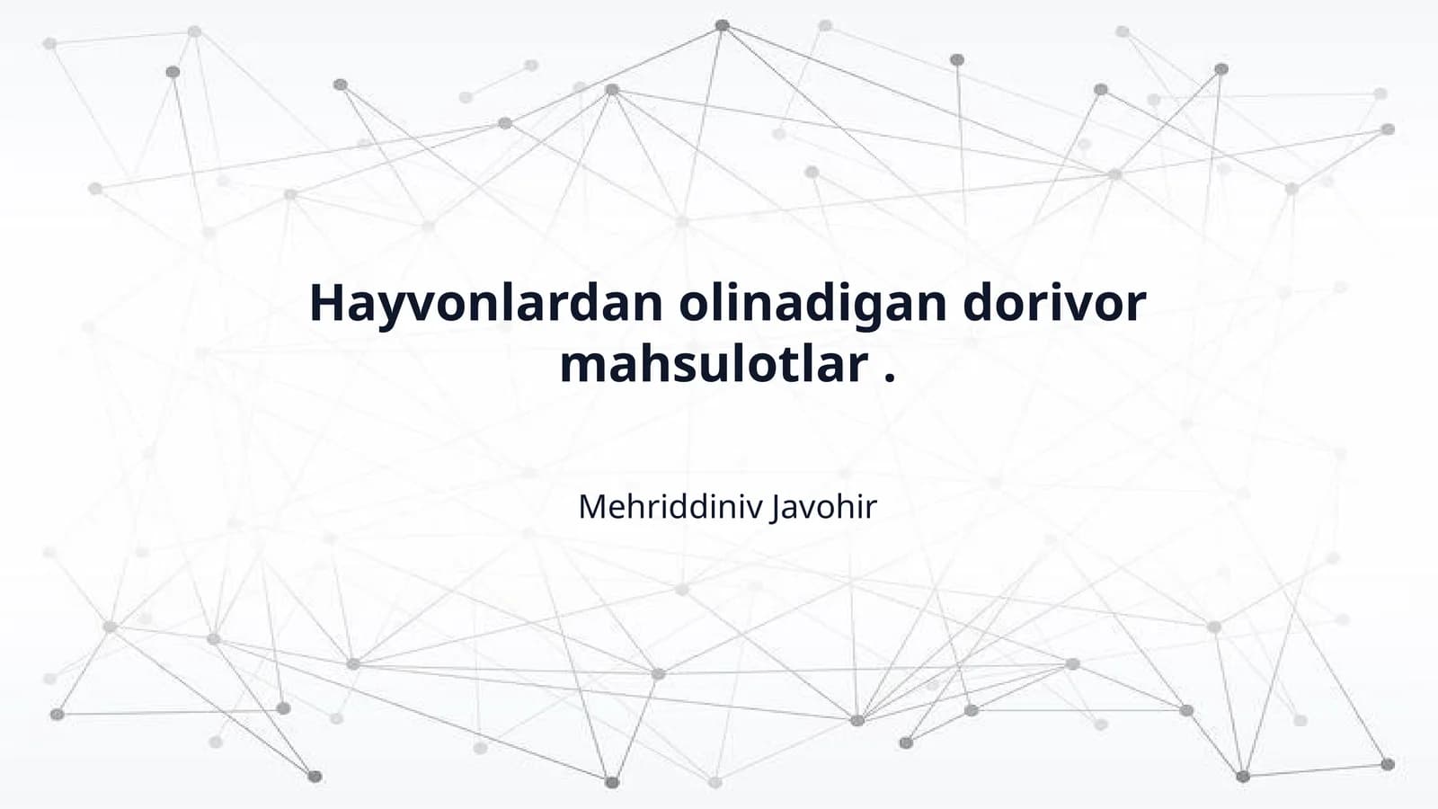 Hayvonlardan olinadigan dorivor mahsulotlar .