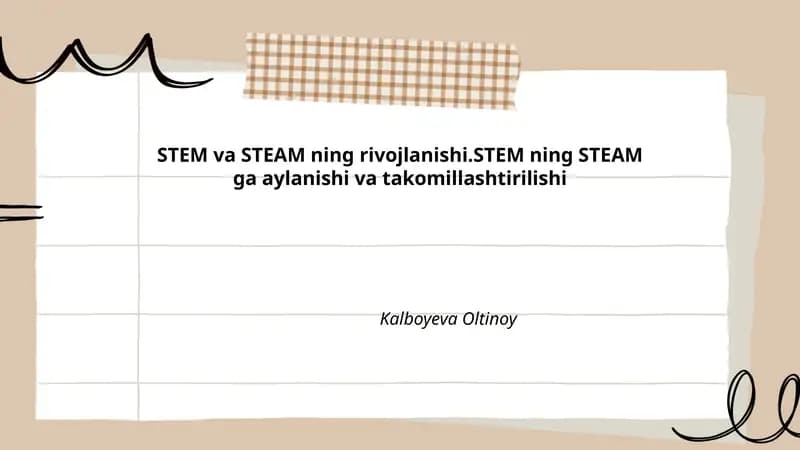 STEM va STEAM ning rivojlanishi