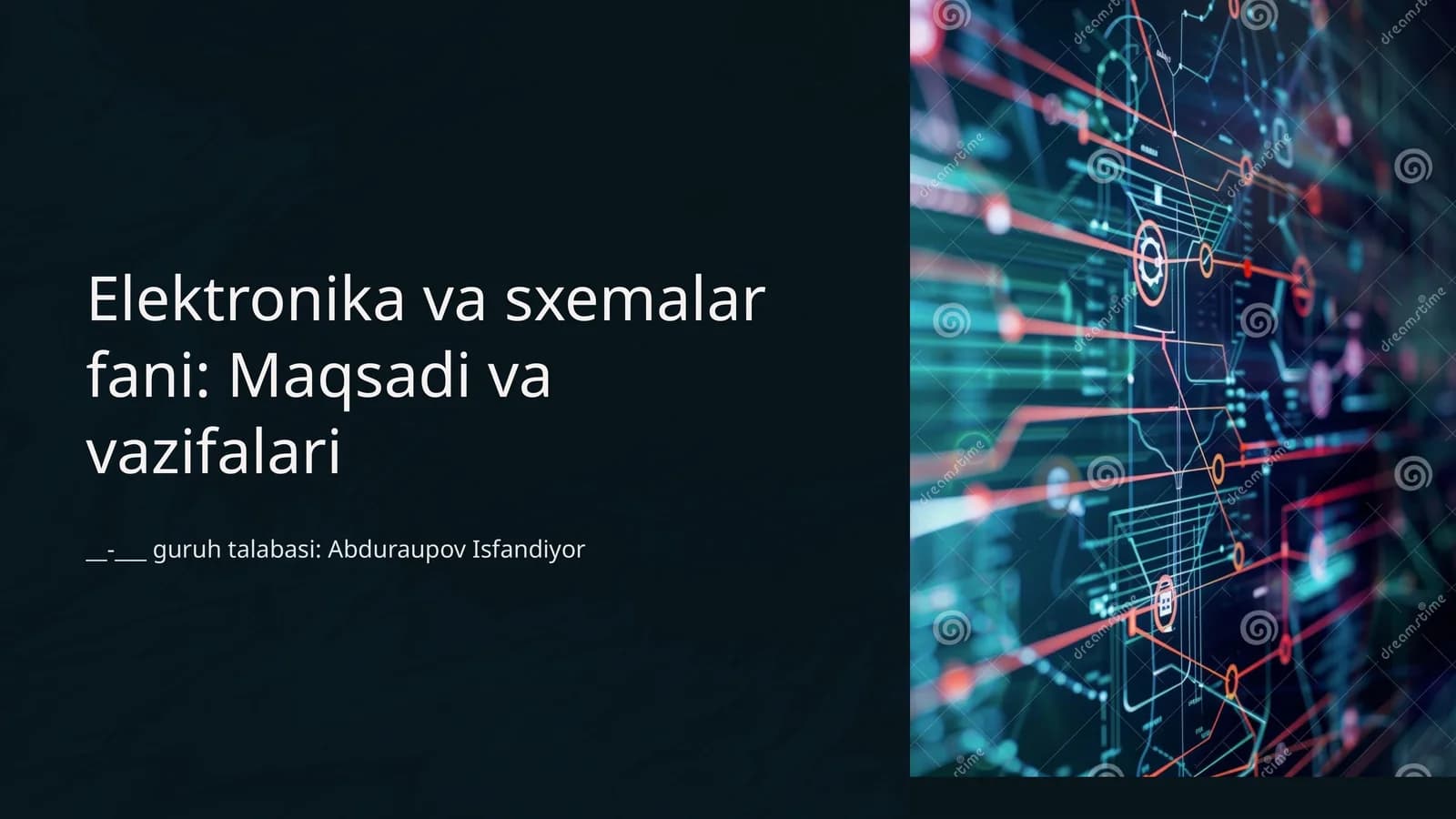 Elektronika va sxemalar fani: Maqsadi va vazifalari