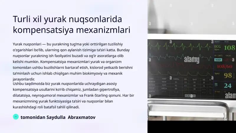 Yurak nuqsonlarida kompensatsiya mexanizmlari
