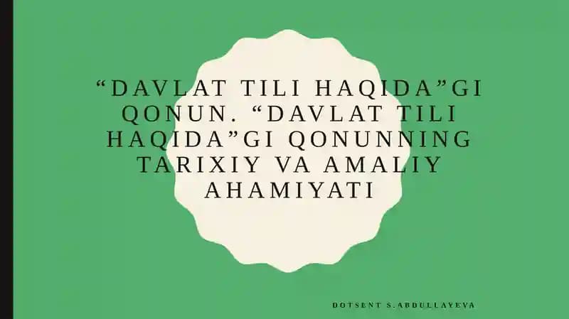 Davlattili haqida giqonun