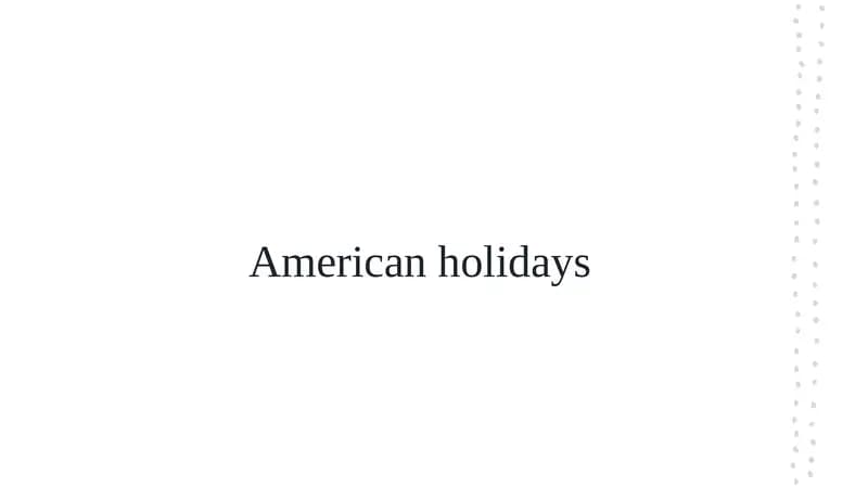 Modern American Holidays